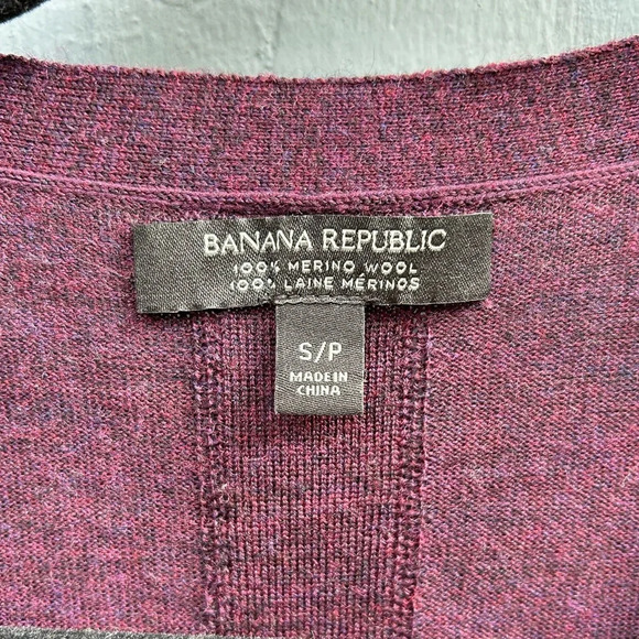 Banana  Republic Burgundy Cardigan Sweater, Small - Picture 8 of 8